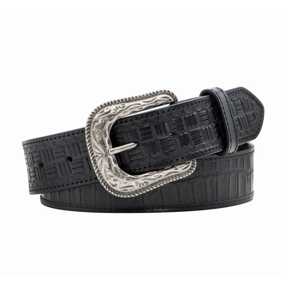 NWT Cody James Men’s Checkered Billet Alligator Print Leather Belt Black Sz 40